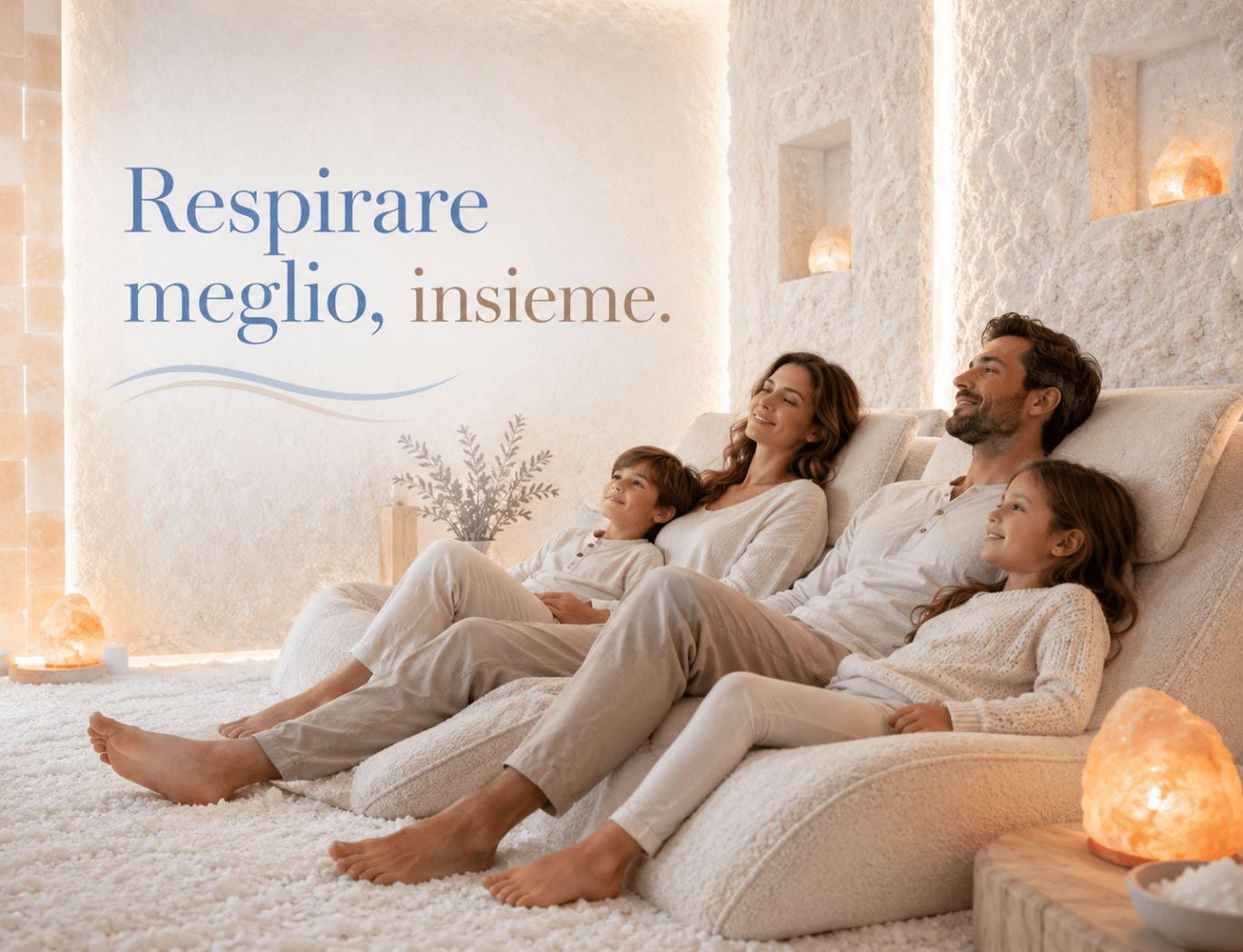Haloterapia per famiglie e bambini in ambiente salino controllato