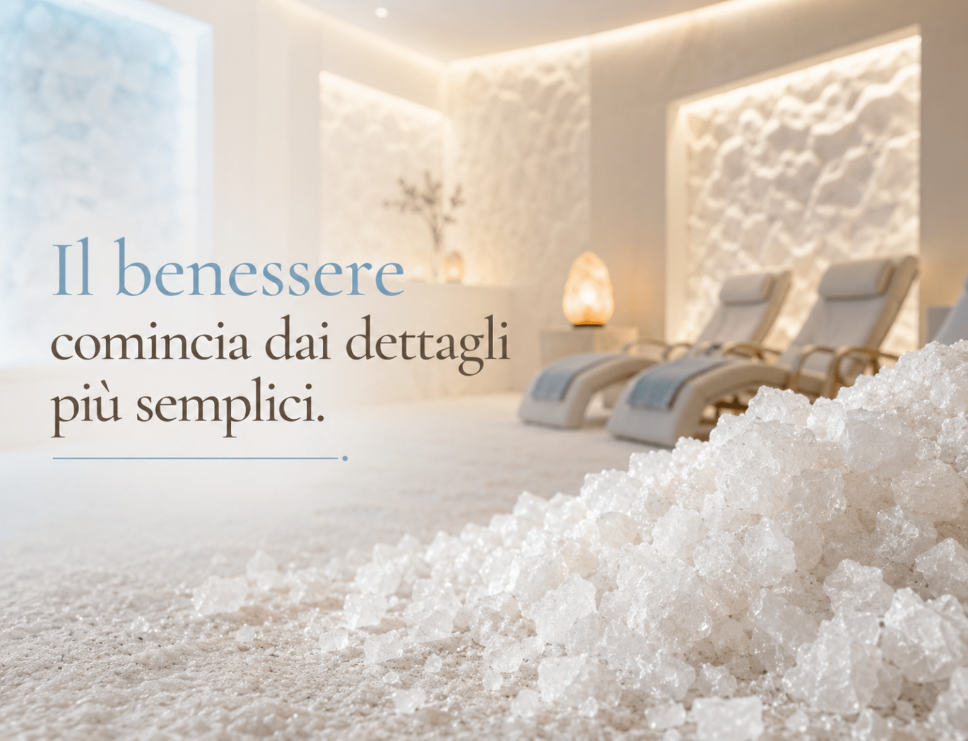 Cristalli di sale farmaceutico per haloterapia e benessere respiratorio